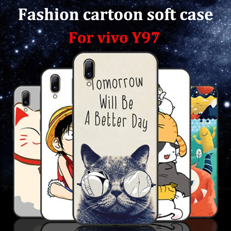 

For vivo Y97 case cover cartoon Soft shell For vivo y 97 case back cases vivoy97 coque For vivo V1813A skin coque fundas capas