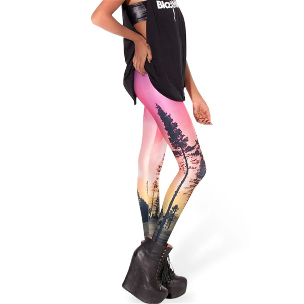 Женские облегающие леггинсы с 3d-татуировкой модная одежда | Женская