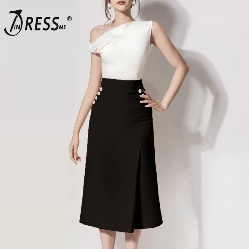 Женский комплект из двух предметов INDRESSME Асимметричный топ без рукавов с одним