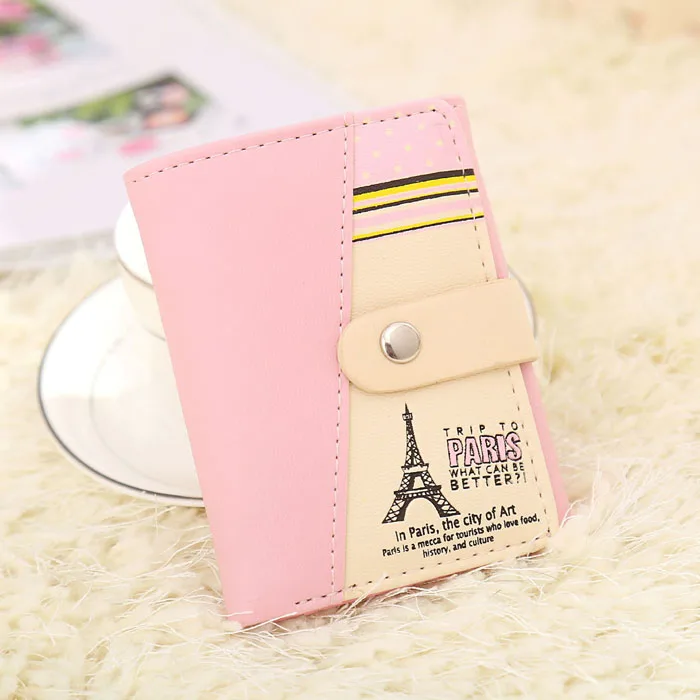 Для женщин кошелек с коротким рукавом на застежке для девушек кошельки карт