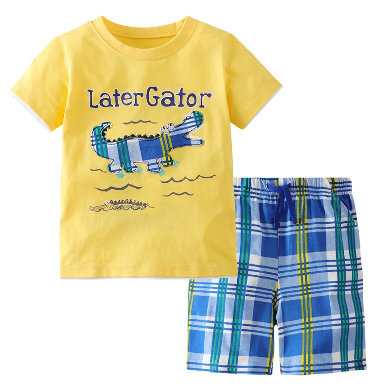 Children Cotton Clothing Sets Summer motorcycle Baby Boys Outfits Short Sleeve Tops and Shorts Kids Fashion Suits |