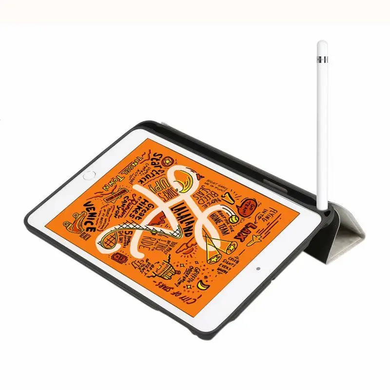 Чехол из искусственной кожи для iPad Mini 5 2019 с держателем карандашей защитный чехол