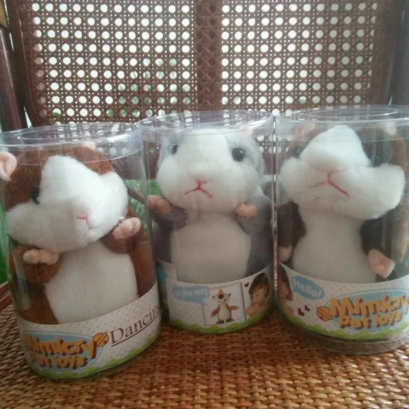 Говорящий хомяк мышь плюшевая игрушка для домашних животных с записью звука