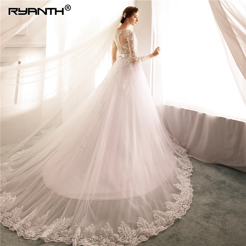 Свадебное платье трапециевидной формы Vestido De Noiva с жемчугом свадебное принцессы
