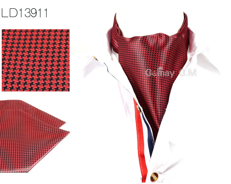 Men Vintage Wedding Ties Formal Cravat Ascot Scrunch Self British style Gentleman Polyester Neck Tie Luxury