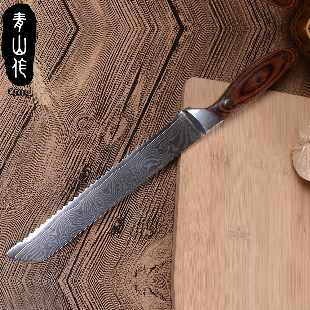Японский нож бренда QING прибор для приготовления пищи из дамасской стали 67 слоев