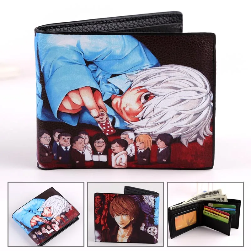 DEATH NOTE Аниме Наруто, японское вурдалак, атака на Титанов Тоторо, Haikyuu, кошелек, PU сумочка с принтом, кожа, Двойные Короткие держатели, слойная сумка для карт - Цвет: DEATH NOTE