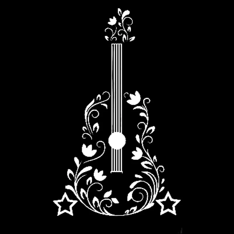 

9cm*14.7cm Guitar Art Fashion Car Accessories Vinyl Decor Car Sticker Black/Silver S3-6505