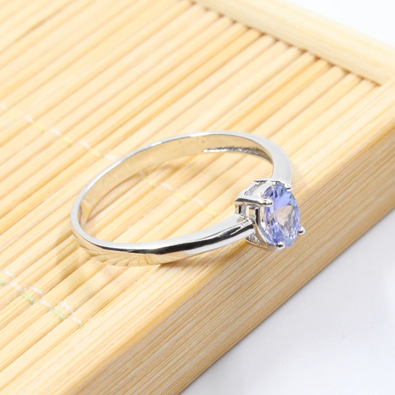 Кольцо из серебра 925 пробы с танзанитом 4 Х6 мм|ring 4|ring forring mm |