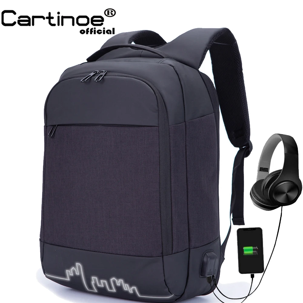 Cartinoe 15 дюймов рюкзак для ноутбука с usb зарядкой мужчин путешествий