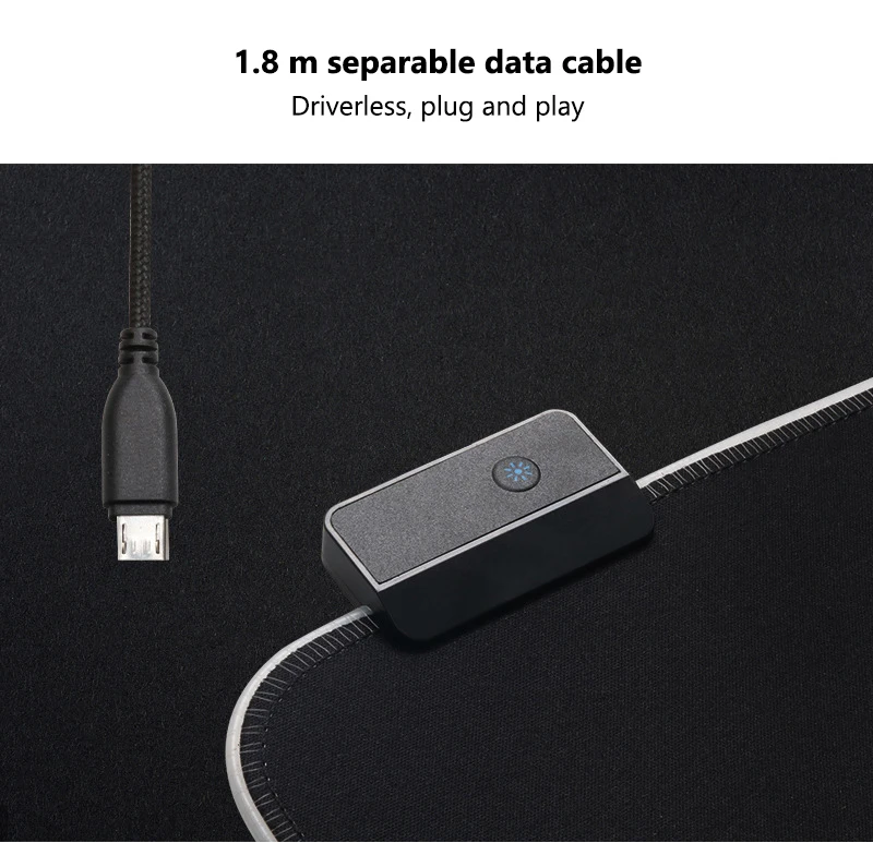 HECULAS RGB Led подсветка игровой коврик для мыши 80x30 см Большой размер резиновая основа мягкий коврик для мыши Противоскользящий коврик для мыши с блокирующим краем