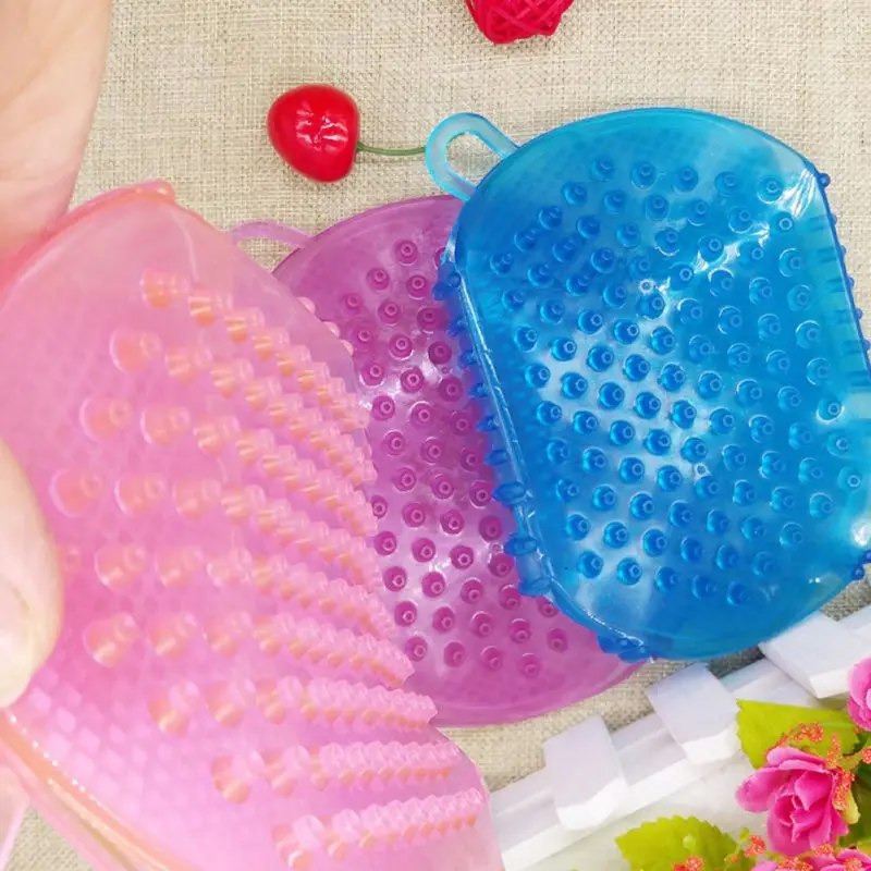 Soft Silicone Massage Scrub Gloves For Peeling Body Bath Brush Exfoliating Footbrush | Дом и сад