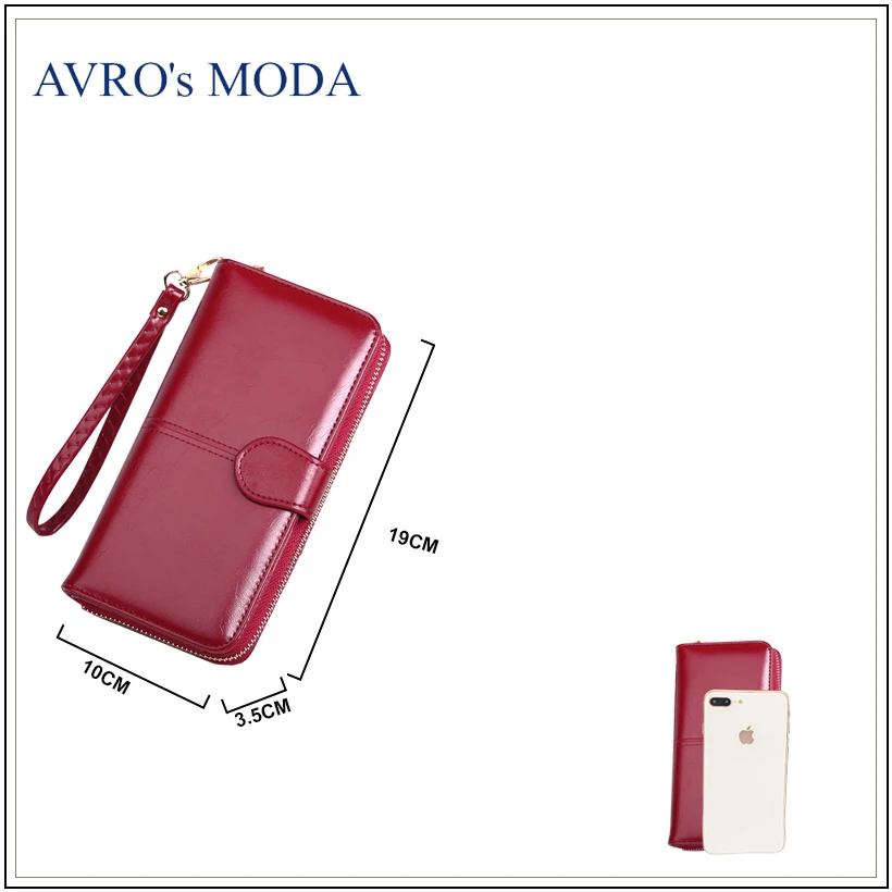 Бренд AVRO MODA, женские длинные кошельки из искусственной кожи,, горячая распродажа, кошелек на молнии с ремешком, сумка для денег, карман для монет, телефона, клатч