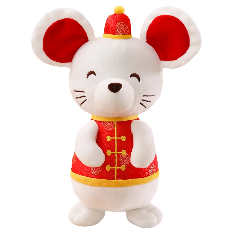 Rat Year Kawaii China Dress Mascot Rat Plush Mouse in Tang suit Soft Toys Chinese New Year Party Decoration Gift