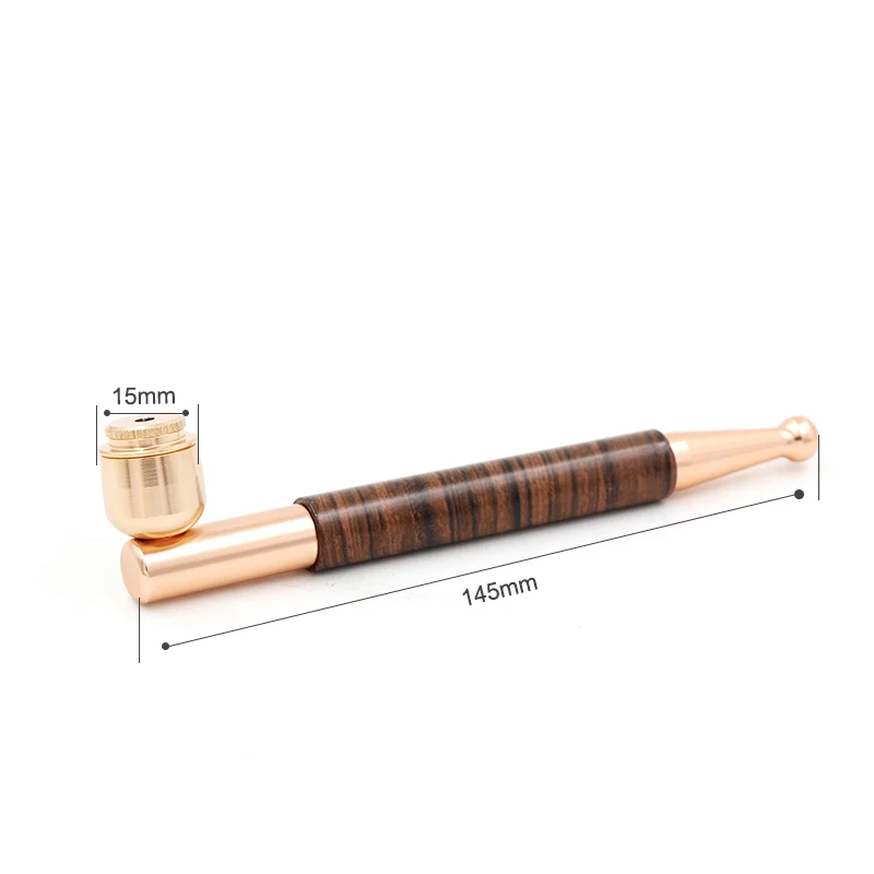 

New Type Of Metal 145mm Simple Long Tobacco Pipe Wood Grain Creative Patchwork Popular Tobacco Pipe Easy To Carry, Free Delivery