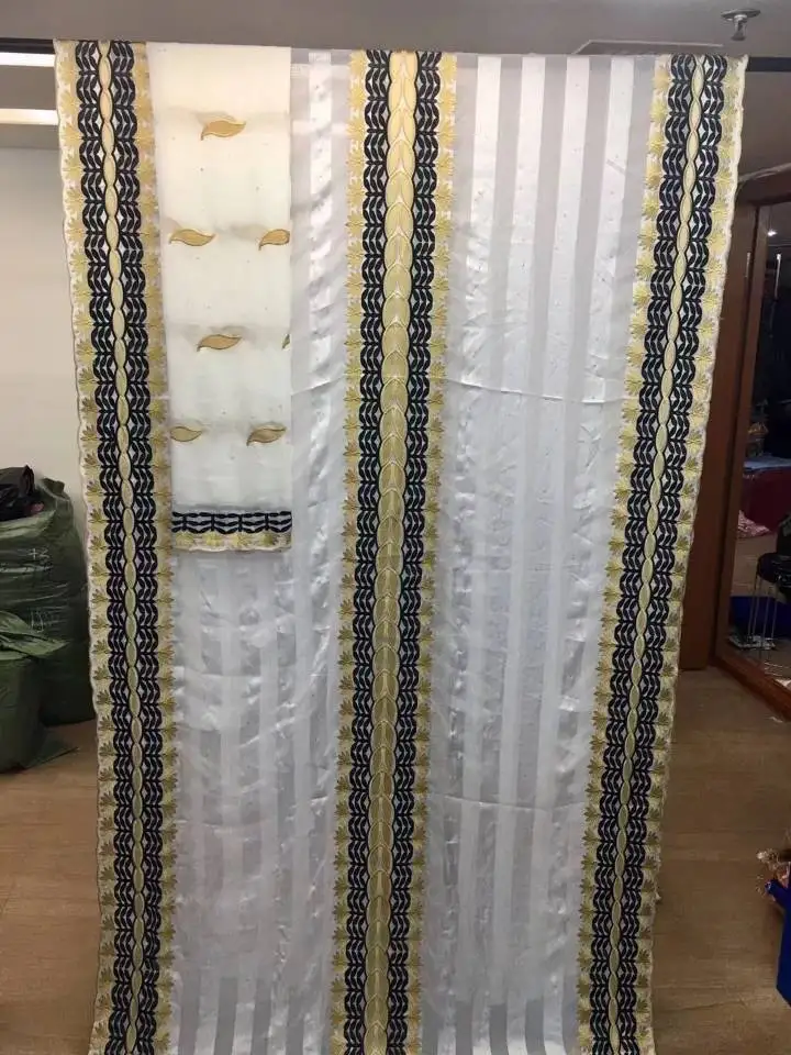 5 ярдов самый популярный Небесно голубой Африканский шелковая ткань с кружевом