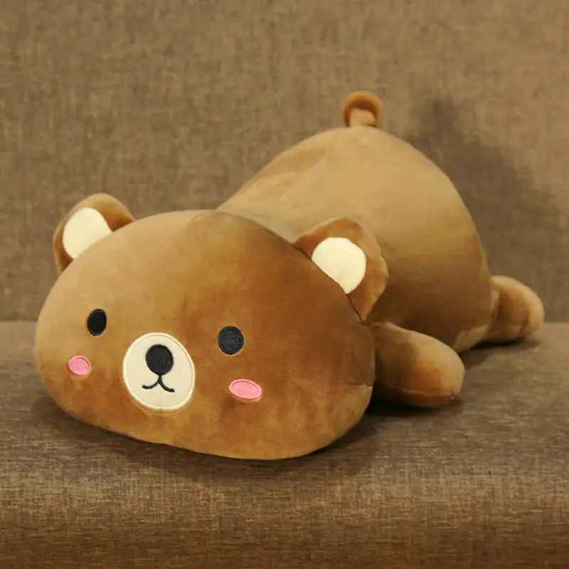 bear Supe Мягкая Милая панда коричневый медведь Кот Кролик плюшевая игрушка хомяк чучела аниме фигурка мультфильм Подушка для ребенка подарок игрушка для малыша для девушки - Цвет: bear
