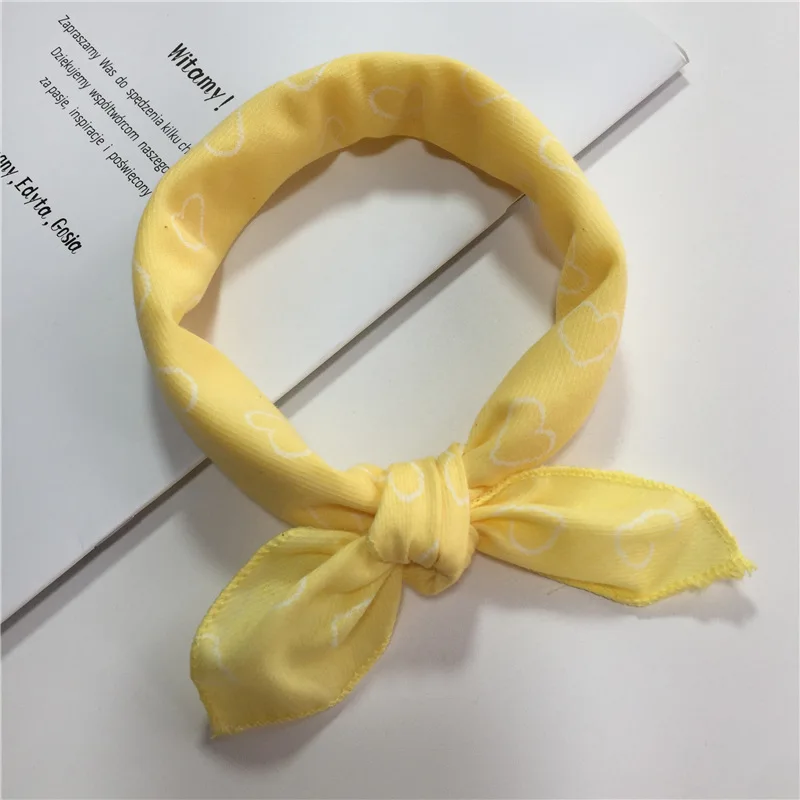 heart5 Новинка года; сезон весна; 45*45; хлопковый льняной детский шарф с принтом; маленький квадратный шарф; повязка на голову для мальчиков и девочек; модная Универсальная повязка на шею - Цвет: heart5