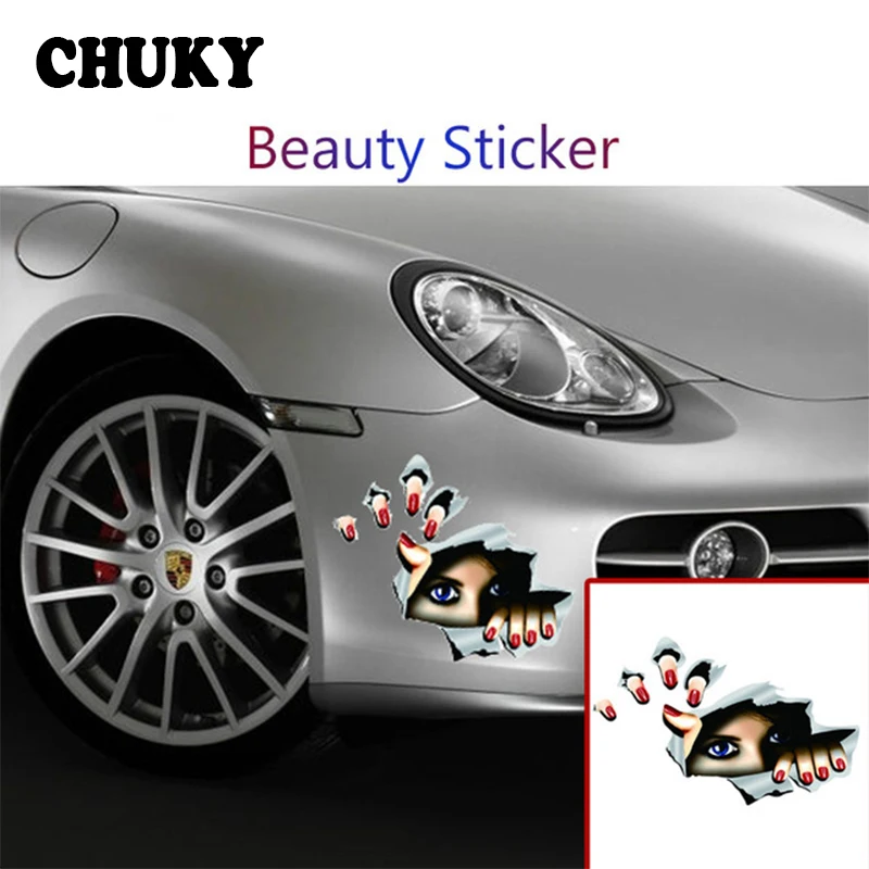 CHUKY Авто Стайлинг 3D Наклейки Глаза для Skoda Octavia a7 a5 Rapid Fabia Superb Toyota RAV4 Avensis Acura subaru