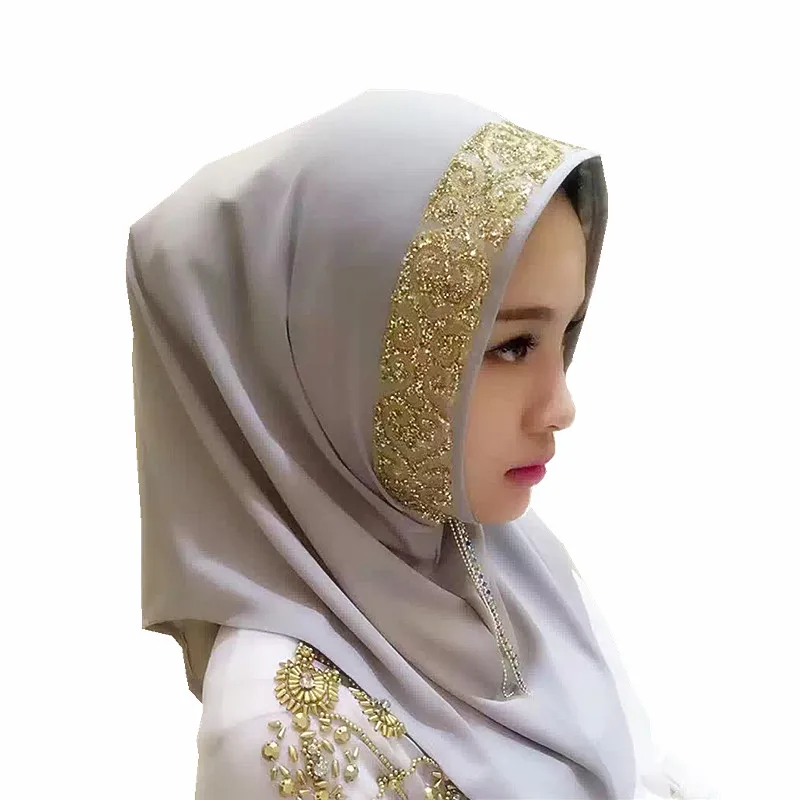 Мусульманский головной платок женские летние шали этнические платья аксессуары