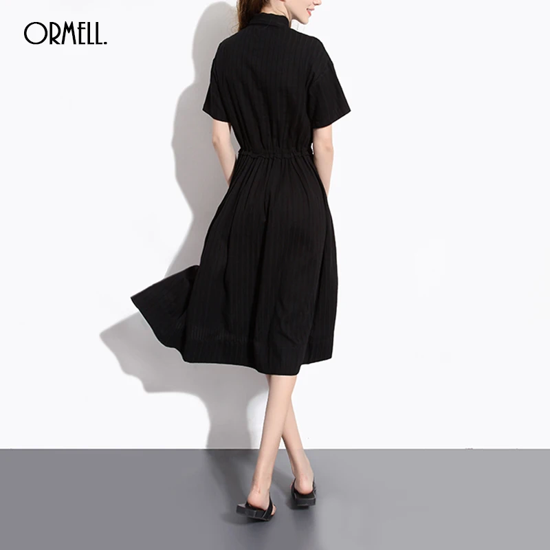 Ormell Женщины Элегантный Шифон Рубашка С Коротким Рукавом Turn Down Воротник