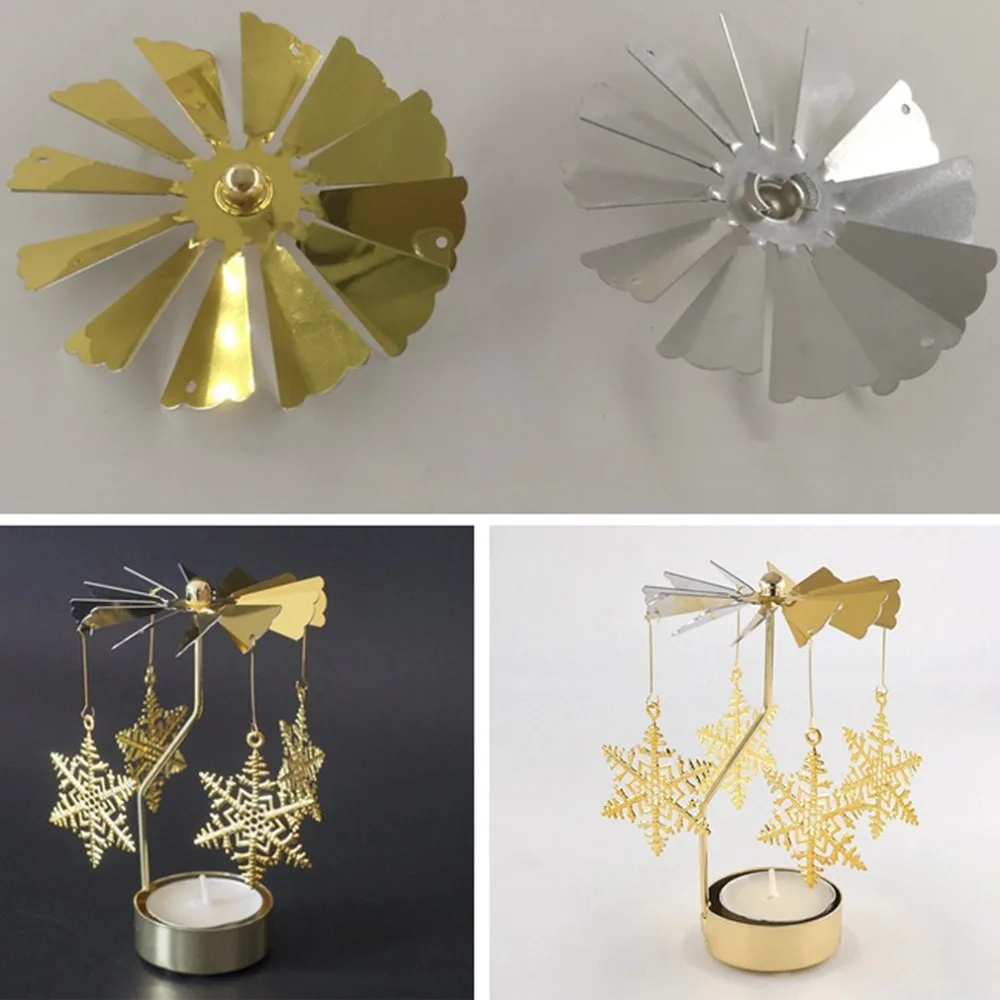Candlesticks Rotating Romantic Rotation Spinning Carrousel Tea Light Candle Holder Christmas Home Party Wedding Lighting Angel