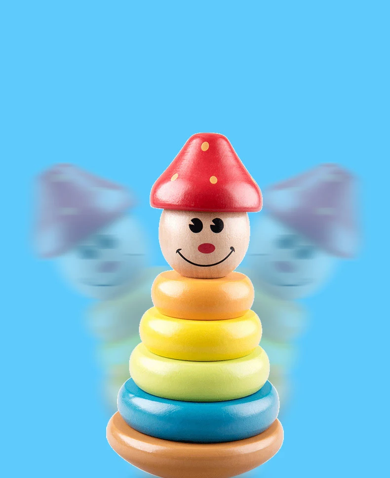 DDWE Цвет Радуга укладчик блоки клоун тумблер деревянная игрушка цвет ful Tower