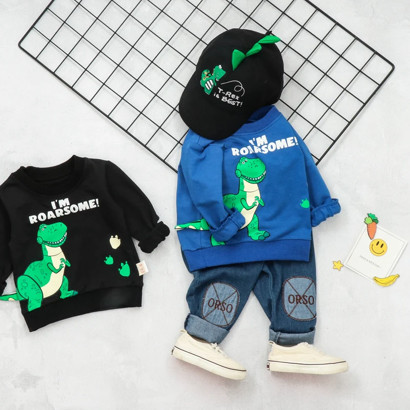 2019 Autumn Baby Boy Clothing Sets Infant Toddler Clothes Suits Cartoon Dinosaur T Shirt Pants Kids Children Costume |