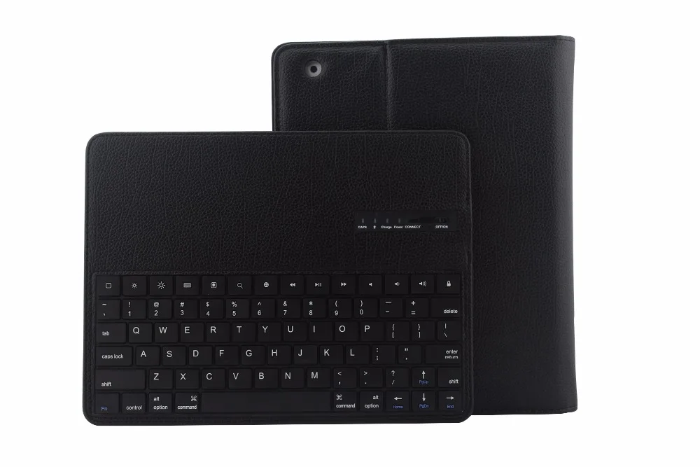black case Снимите Беспроводной Bluetooth клавиатура чехол для Apple iPad 2/3/4 iPad2 iPad3 iPad4 9,7 крышка с Экран защитная пленка стилус - Цвет: black case