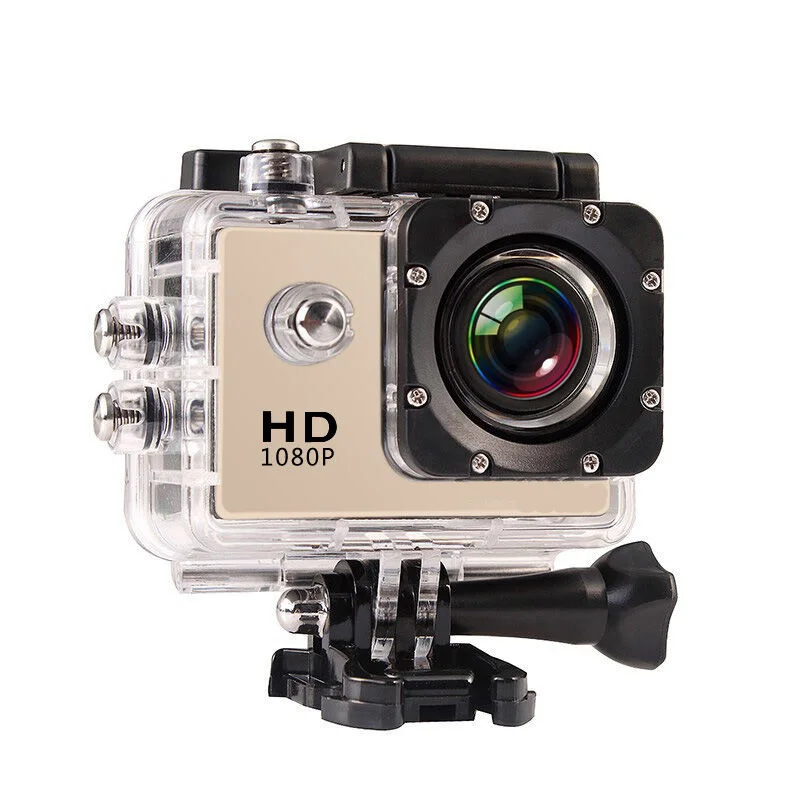 Gold HD 1080 P Мини Спорт камера водостойкий Micro видео Cam с 2 дюймов ЖК дисплей экран автомобиля велосипедная видеокамера Открытый Малый действие регистраторы - Цвет: Gold