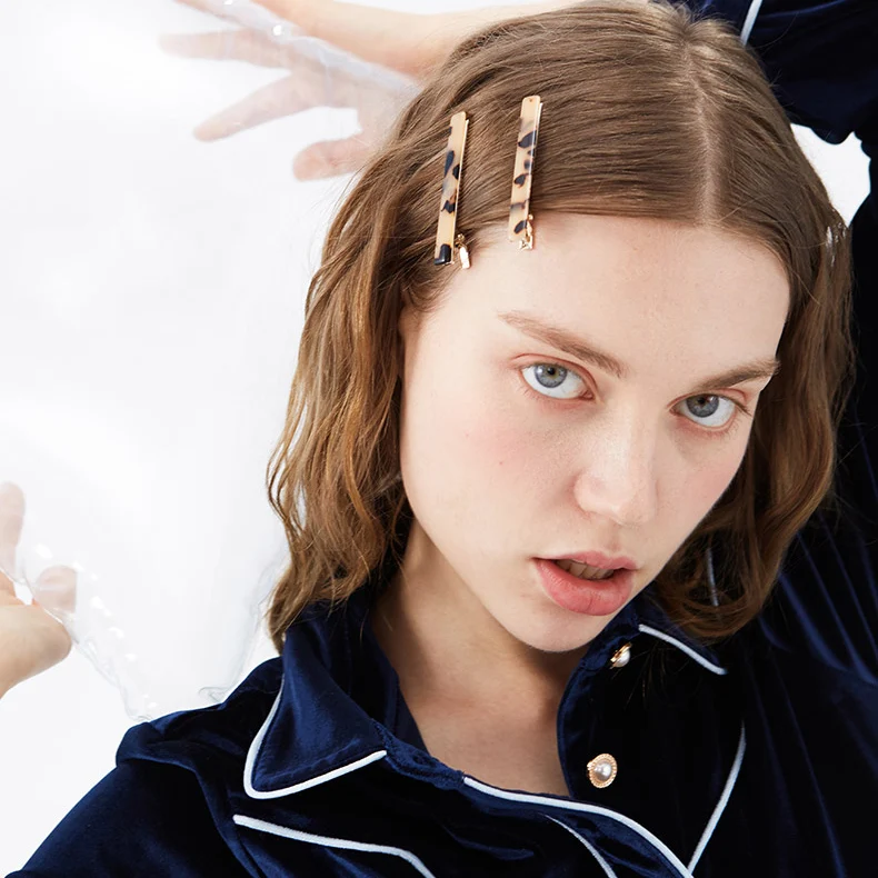 1 шт. новые женские акриловые прямоугольные заколки из ацетата леопардовые для