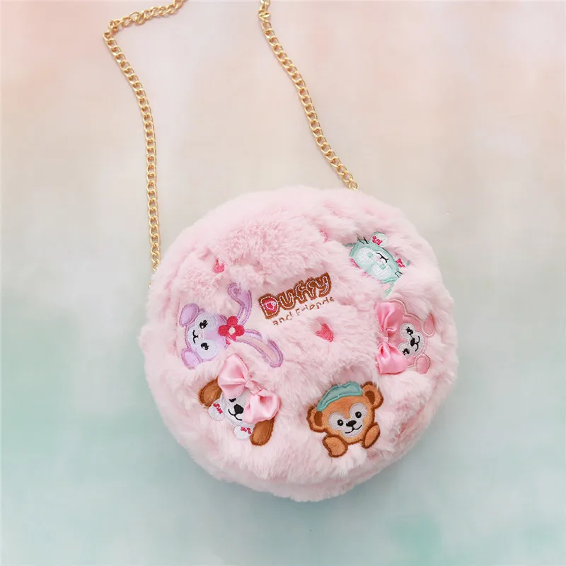 pink Стильная футболка с изображением персонажей видеоигр медведи Duffy и shelliemay Роза Stellalou Gelatoni сумка на цепочке, Плюшевый Рюкзак мягкий рюкзак-сумка через плечо для девочек Для женщин Детский подарок - Цвет: pink