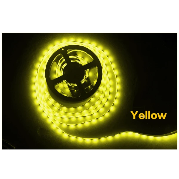 YELLOW 5M 300Leds Non-waterproof RGB Led Strip Light 3528 DC12V 60Leds/M Flexible Lighting String Ribbon Tape Lamp Home Decoration Lamp - Испускаемый цвет: YELLOW