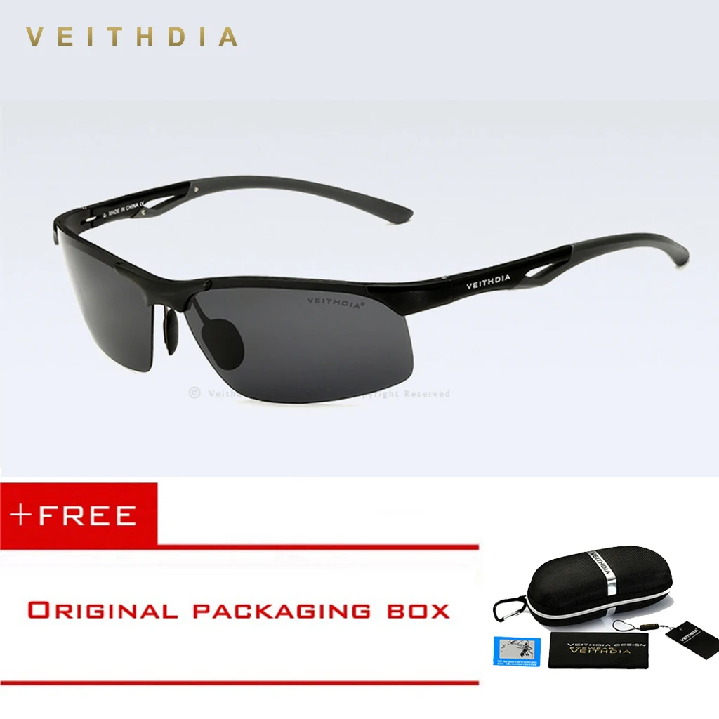 

VEITHDIA Aluminum Magnesium Semi-rimless Polarized Sunglasses Men Driving Sun Glasses Eyewear Accessories oculos male shades