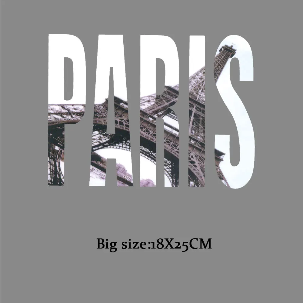 Модные футболки с буквами и нашивки с надписью Paris для переноса утюгом Стикеры для одежды Франция Аппликации значок DIY аксессуары украшения моющиеся