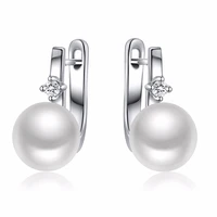 sinya natural pearls earrings for women lady in 925 sterling silver fine jewelry pearls color optional dia 8 8 5mm hot sale