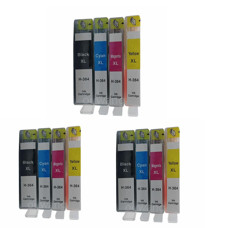 12x чернильные картриджи для 364 XL BK M Y C 364XL Photosmart беспроводной B109a B109d B109f B109n Plus B209a B209c
