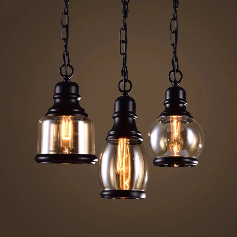 Минималистичный винтажный подвесной светильник. Пасторальный стеклянный Лампа