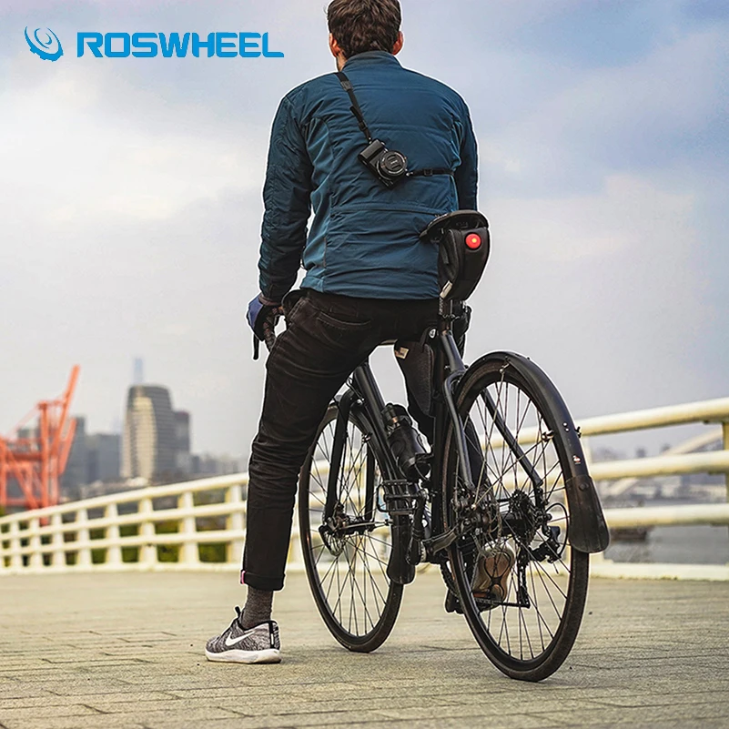 ROSWHEEL мини 0.8L Водонепроницаемый сумка под седло велосипеда с хвостом светильник