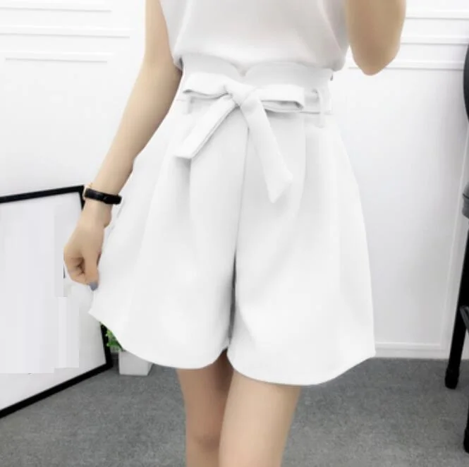 girls shorts Г. Подростковые шорты для больших девочек Популярные штаны шифоновые однотонные школьные детские брюки с бантом одежда для девочек, костюм Джемпер JW3707 - Цвет: girls shorts
