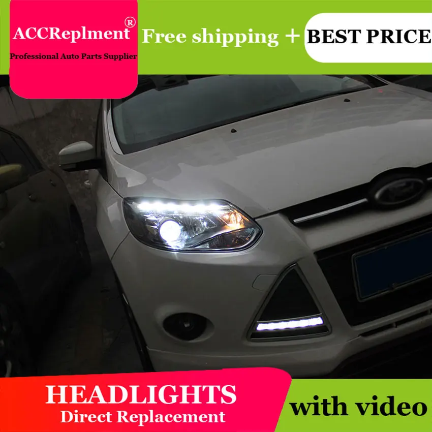Автостайлинг для Ford Focus фары 2012-2014 ST стиль светодиодный ная фара DRL линза двойной