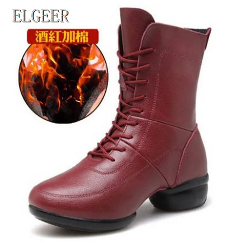 ELGEER/женские кожаные ботинки г. Новые Зимние Теплые повседневные женские ботинки модные женские ботинки большого размера Женская обувь - Цвет: 04 Plus velvet boots