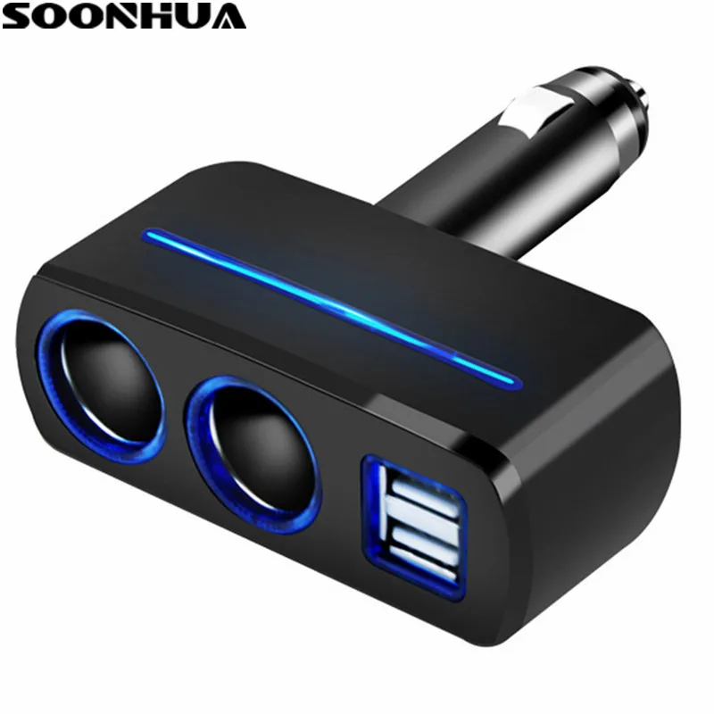 SOONHUA 12 в 24 розетка для автомобильного прикуривателя Разветвитель 2 USB зарядное