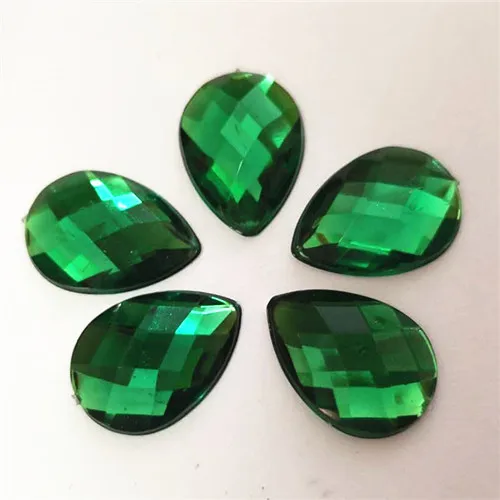 green 50pcs 13x18 мм смешанный цвет акриловые стразы камень слеза капля flatback граней Кабошон Стразы украшения DIY ремесло 13x18 мм - Цвет: green 50pcs