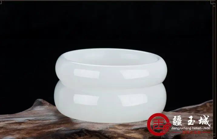 Xinjiang Hotan Jade Bracelet Female Pure natural lanolin jade-grade Kunlun width version Bracelets | Украшения и аксессуары