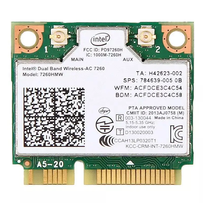 Двухдиапазонная беспроводная Wifi карта для Intel AC7260 7260HMW ac Mini PCI-E 2,4G/5 Ghz Wlan Bluetooth 4,0 Wifi карта 802,11 ac/a/b/g/n