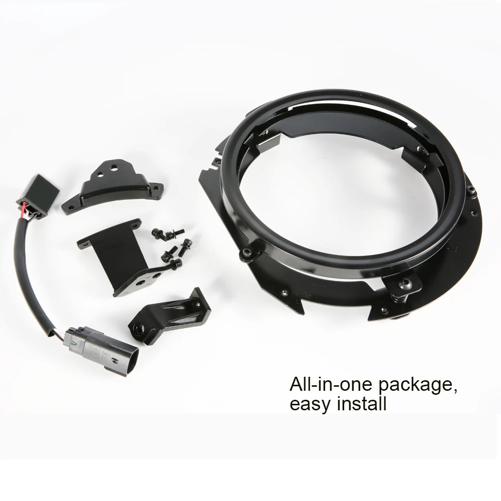 7 дюймов Halo DRL Круглый светодиодный кронштейн для фар всенаправленная Регулировка Монтажное кольцо для Jeep Wrangler JL
