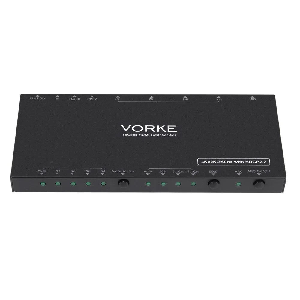 Оригинальный переключатель VORKE HD41 Pro 4k@60Hz(4:4:4) 10 бит HDCP2.2 ARC 18Gbps HDR оптический выход HDMI2.0b для Xbox One 360 PS3