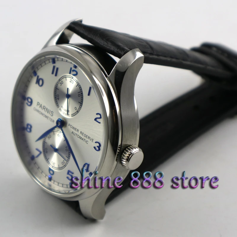 Мужские часы Parnis ST2542 с белым циферблатом 43 мм|watch men|watch men watchwatch watch |