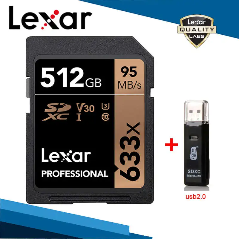 512G Card-C296 Lexar 633x SD карты памяти SDXC UHS-I V30 U3 класс 10 карта 512 ГБ 256 ГБ 128 Гб 64 Гб высокоскоростная память SD карты для камеры - Емкость: 512G Card-C296